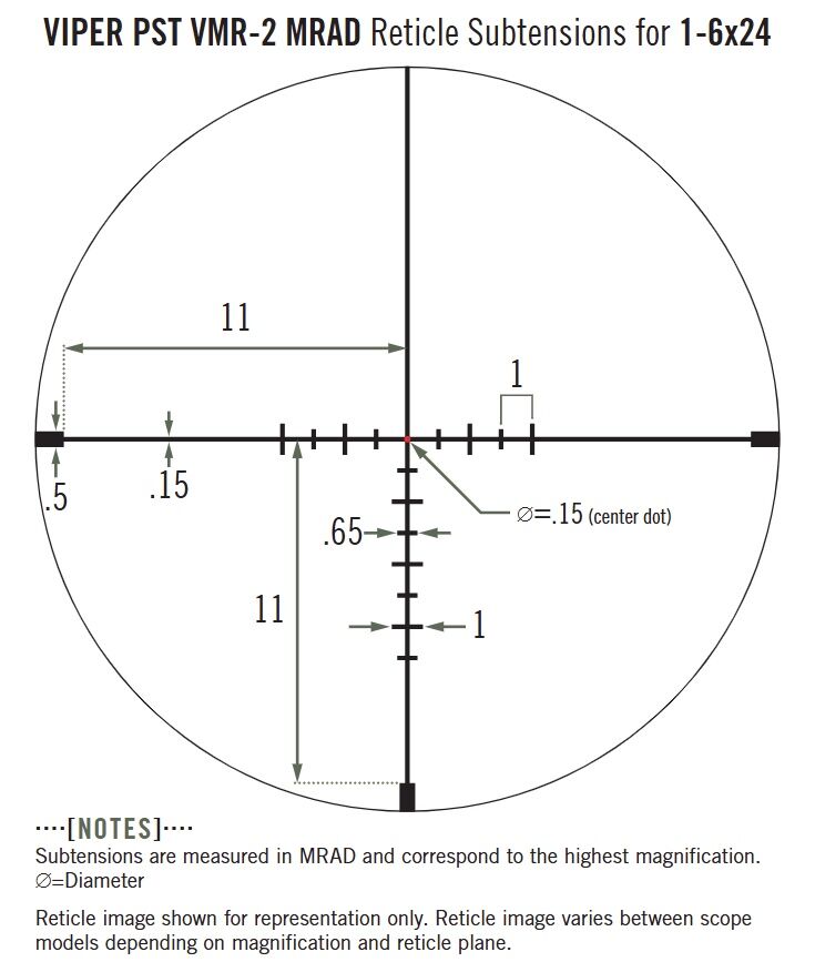 Vortex Viper PST Gen II 1-6x24mm VMR-2 MRAD Riflescope