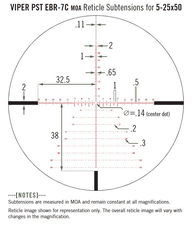 Vortex Viper PST Gen II 5-25x50mm EBR-7C (MOA) Riflescope