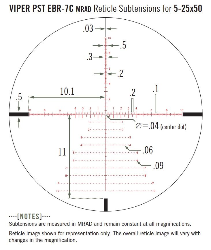 Vortex Viper PST Gen II 5-25x50mm EBR-7C (MRAD) Riflescope