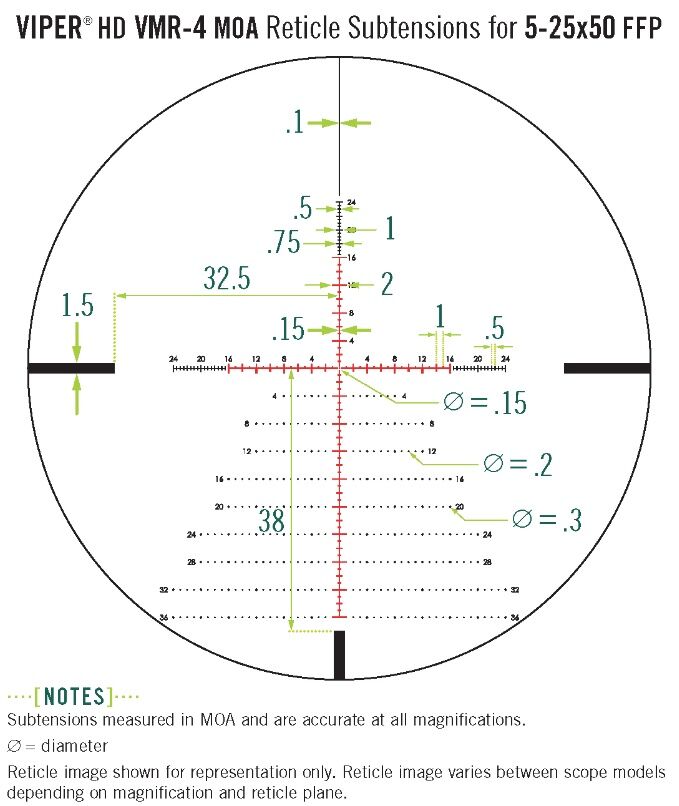 Vortex Viper HD 5-25x50mm VMR-4 (MOA) Riflescope