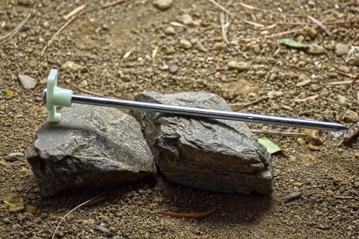 Sona Enterprises Metal Tent Peg With Glow-In-The-Dark Stopper, 10 1/2-In
