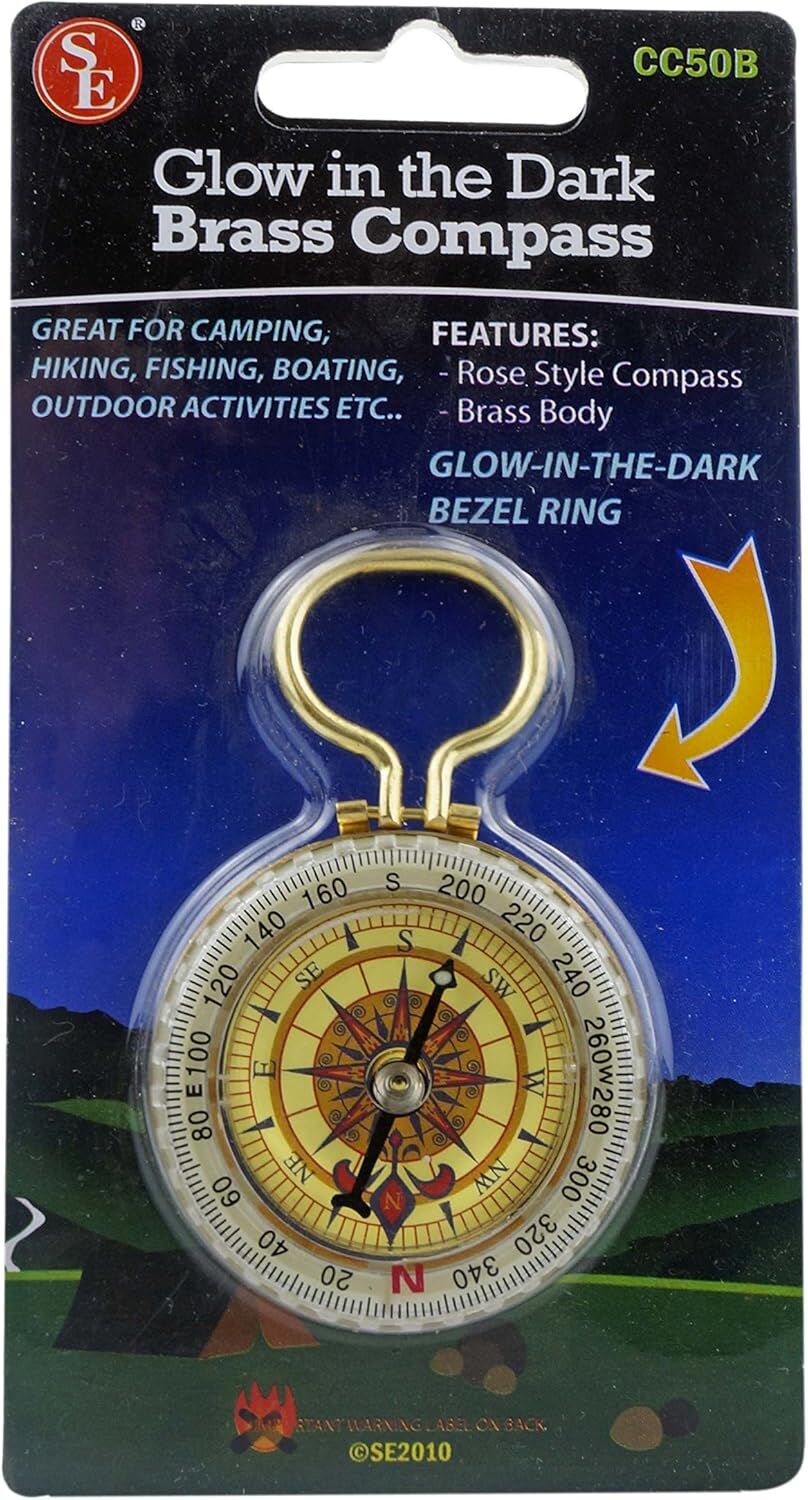 Sona Enterprises Glow In The Dark Brass Compass