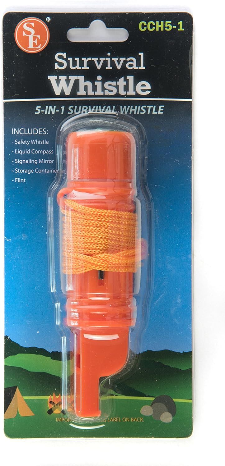Sona Enterprises 5-In-1 Orange Survival Whistle