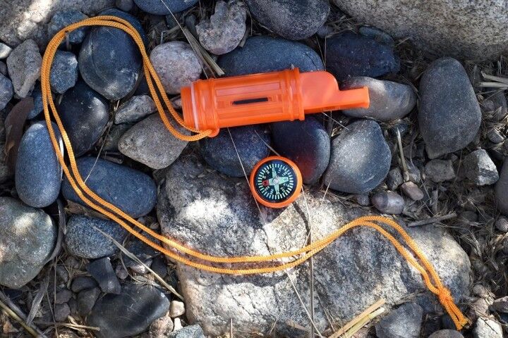 Sona Enterprises 5-In-1 Orange Survival Whistle