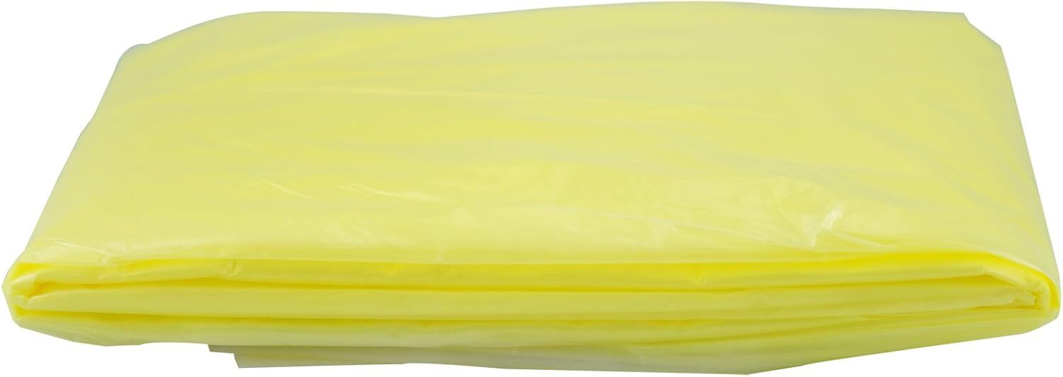 Sona Enterprises Transparent Yellow Emergency Poncho With Hood And Sleeves, 61-In x 65-In