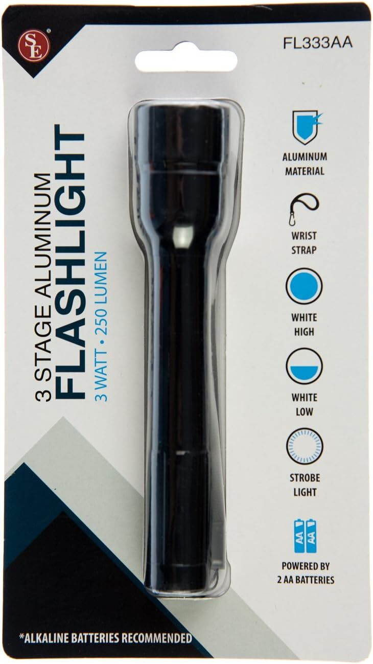 Sone Enterprises 3 Stage Aluminum Flashlight, 250-Lumens