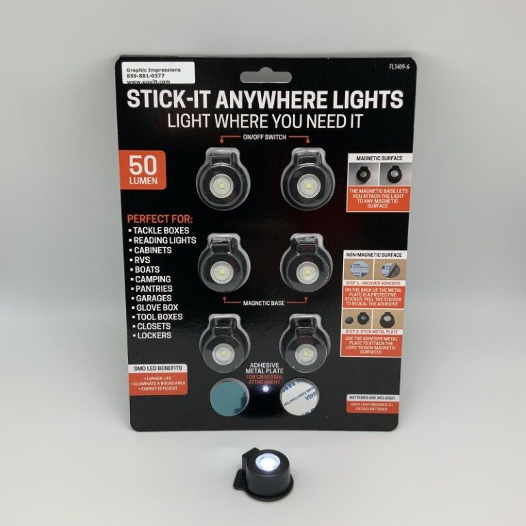 Sona Enterprise 50-Lumen Magnetic Stick-It Anywhere LED Lights, 6-Pk