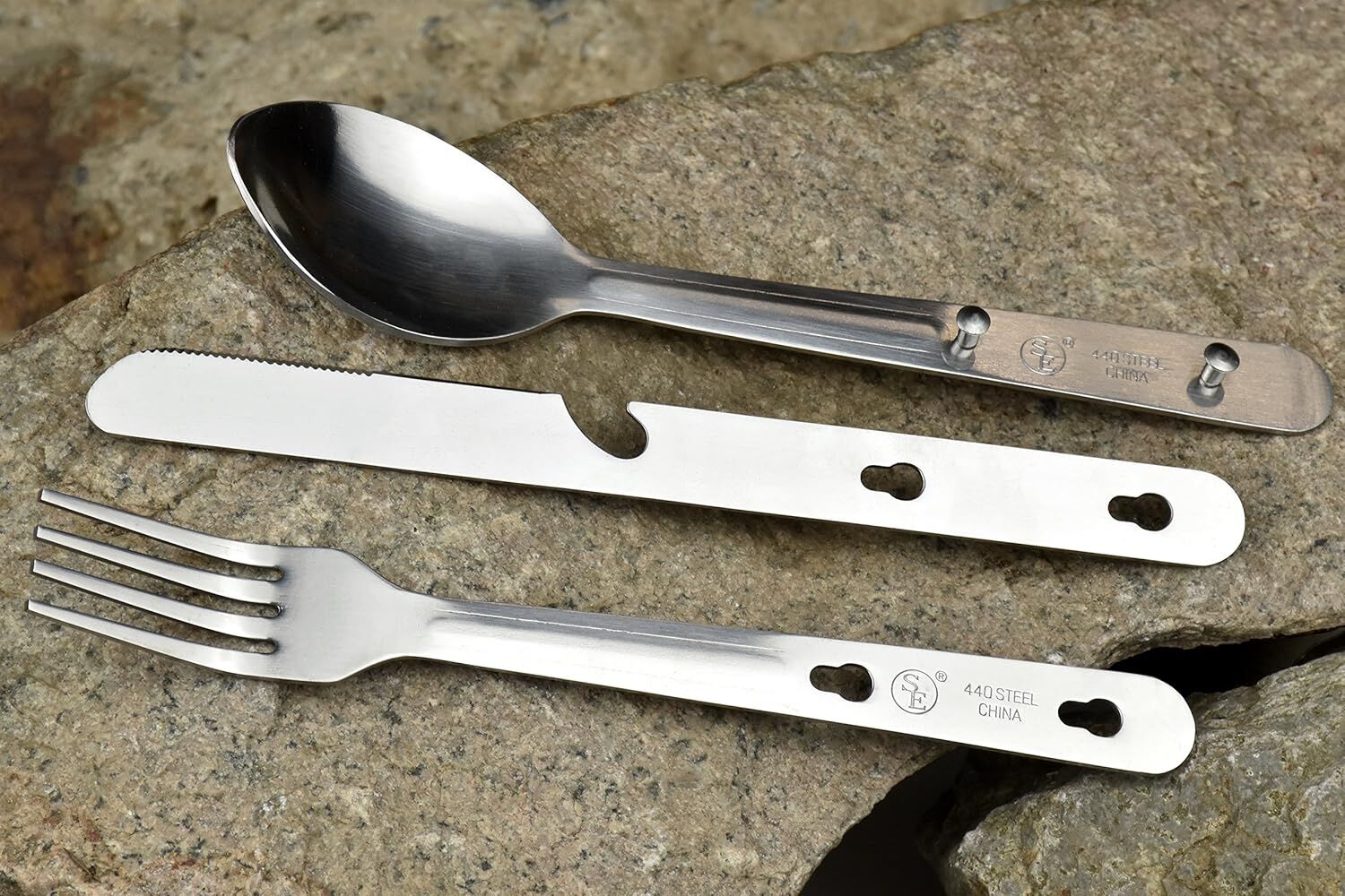 Sona Enterprises 4-In-1 Detachable Stainless Steel Utensil Set, 3-Pc