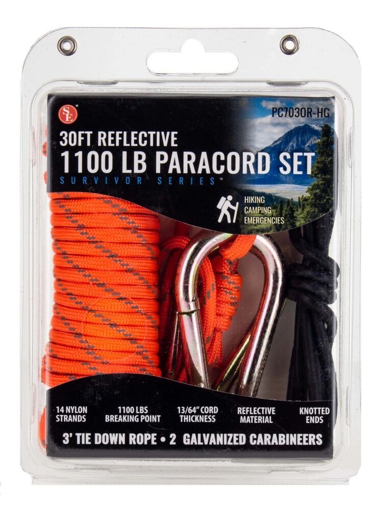 Sona Survivor Series Reflective 1100-Lb Paracord Set, 30-Ft
