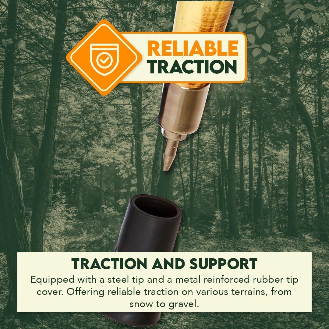 Sona Enterprises Natural Wood Walking Stick With Floral Design, 55-In