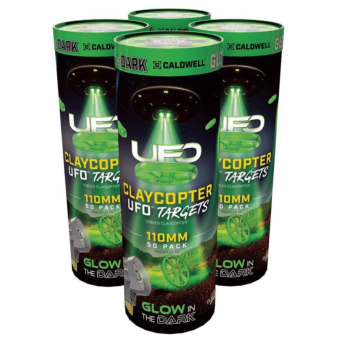 Caldwell ClayCopter UFO Glowing Target, 110 mm., 50-Ct