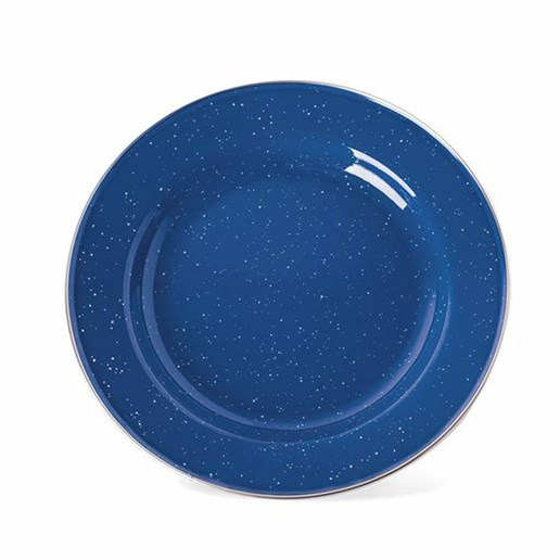 Stansport Enamel Dinner Plate - Blue, 10 In, Stainless Steel