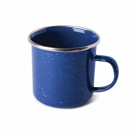 Stansport Enamel Coffee Mug - Blue, 12 Oz, Stainless Steel