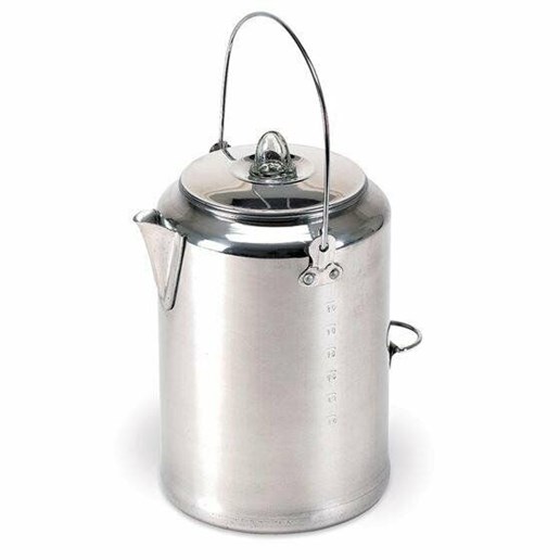 Stansport Percolator Coffe Pot - Silver, 20 C, Aluminum
