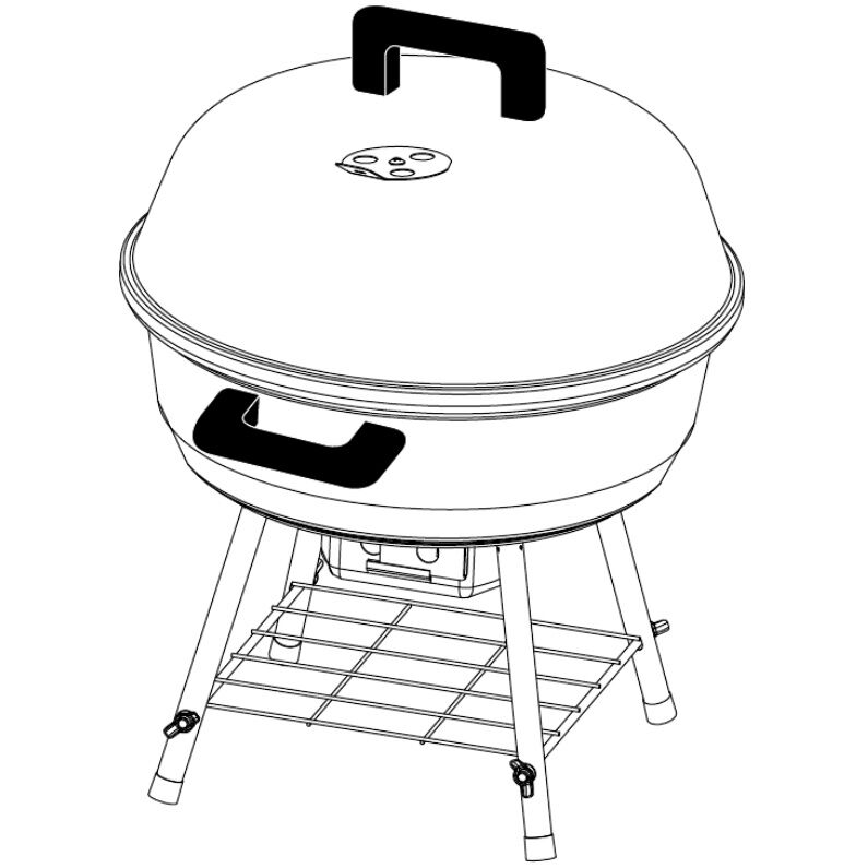 Master Cook Table Top Charcoal Grill, 14-In