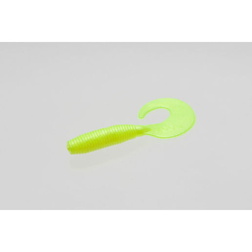 Zoom Chartreuse Pearl Fat Albert Single Tail Grub, 3-In, 10-Pk
