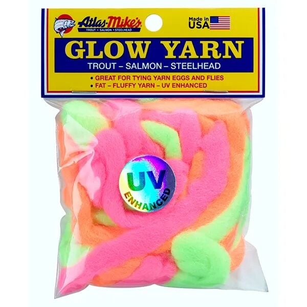 Atlas Mike's UV Glow Yarn Assorted Colors, 12 ft.