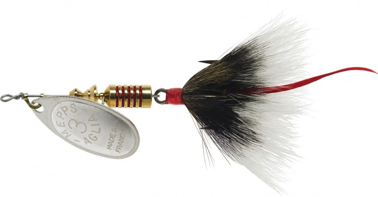 Mepps Silver/Gray Dressed Aglia Lure, #3, 1/4 oz.