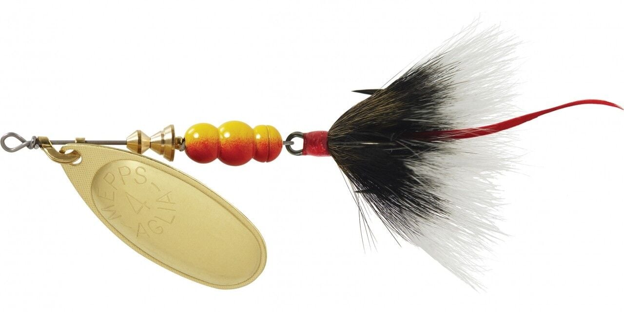 Mepps Gold/Gray Dressed Aglia Lure, #4, 1/3 oz.