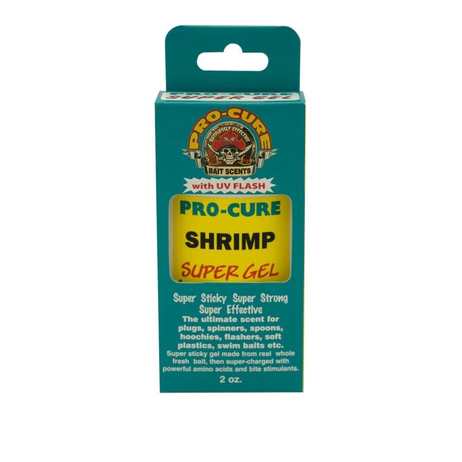 Pro-Cure Shrimp` Super Gel Bait Sent With UV Flash, 2 oz.