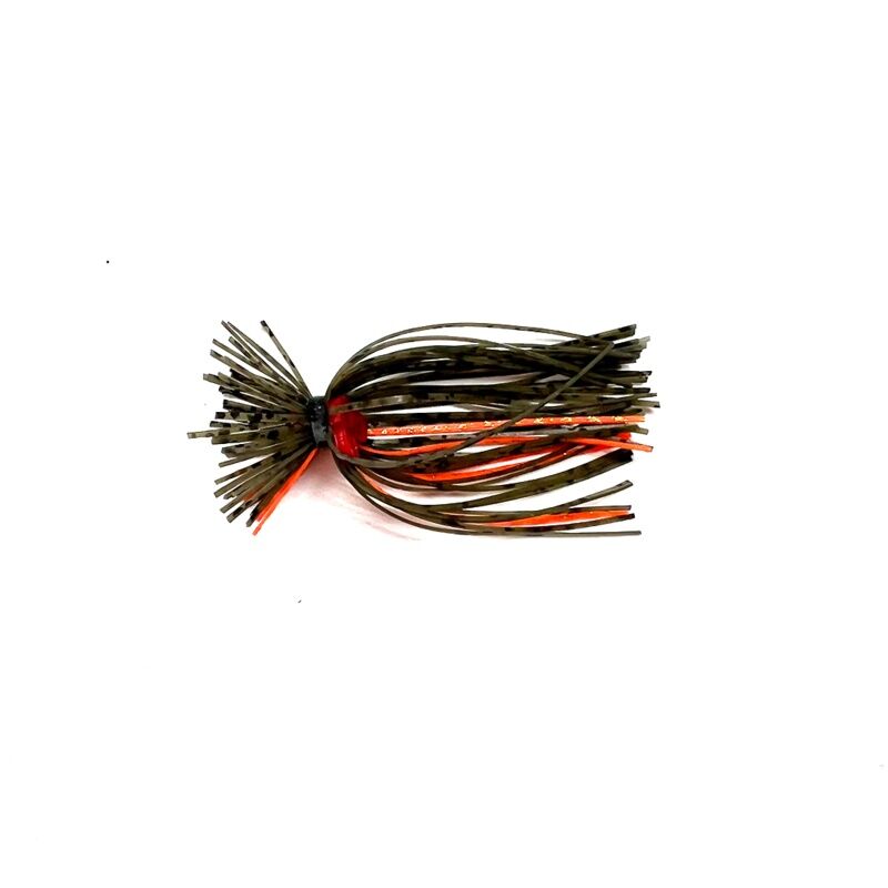 Jewel Bait Green Gourd Orange/Gold Flake Finesse Football Jig Skirted, 1/2-Oz, 2-Pk