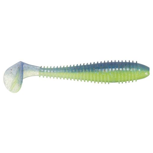Keitech FAT Swing Impact Electric Blue Chartreuse Swimbait, 2.8-In, 8-Pk