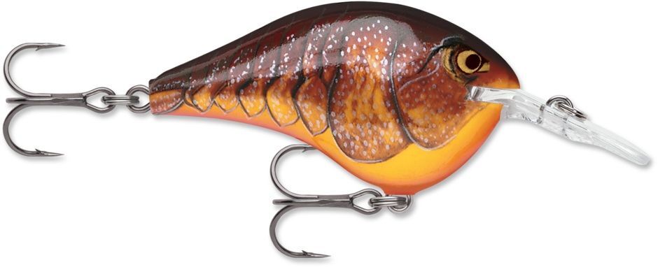 Rapala Dives To Series 6-Ft Depth Dark Brown Crawdad Crankbait, 3/8-Oz, 2-In