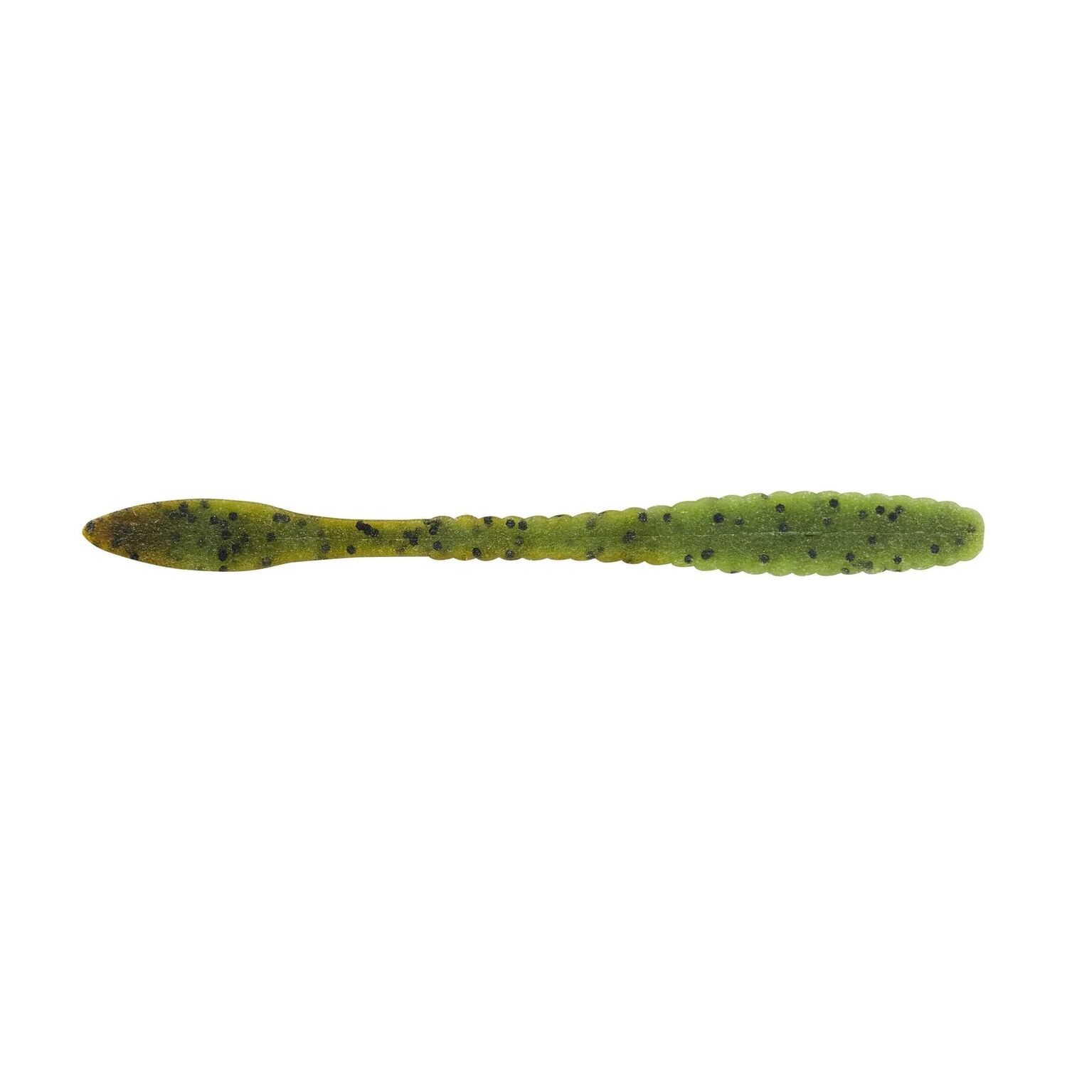 Berkley PowerBait Green Pumpkin/Watermelon MaxScent Flat Worm, 3 3/5-In, 10-Pk