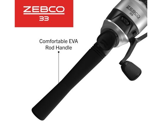 Zebco 33 Silver Medium Spincast Combo, 6-Ft
