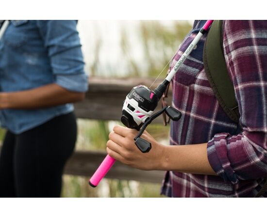 Zebco Pink Roam Medium Spincast Combo, 6-Ft