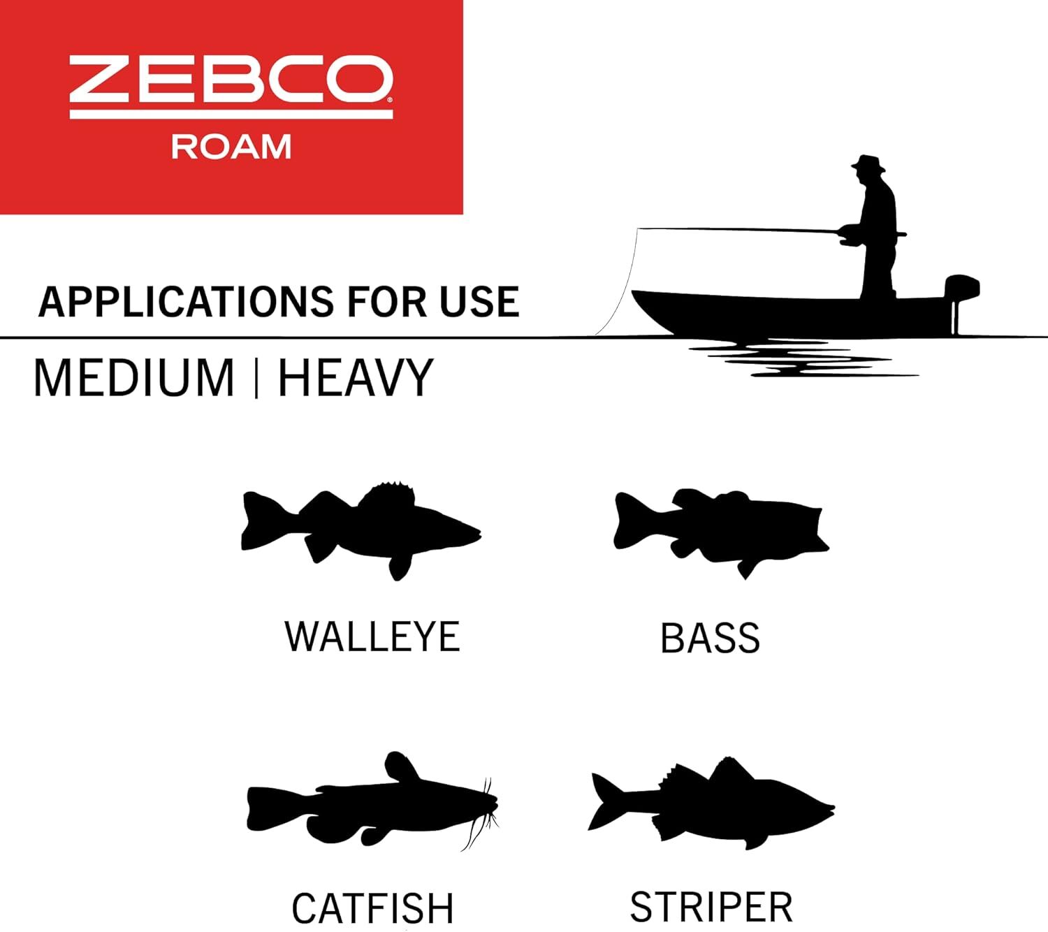 Zebco Roam Blue Baitcast Combo Medium-Heavy, 2-Piece, 6 1/2-Ft