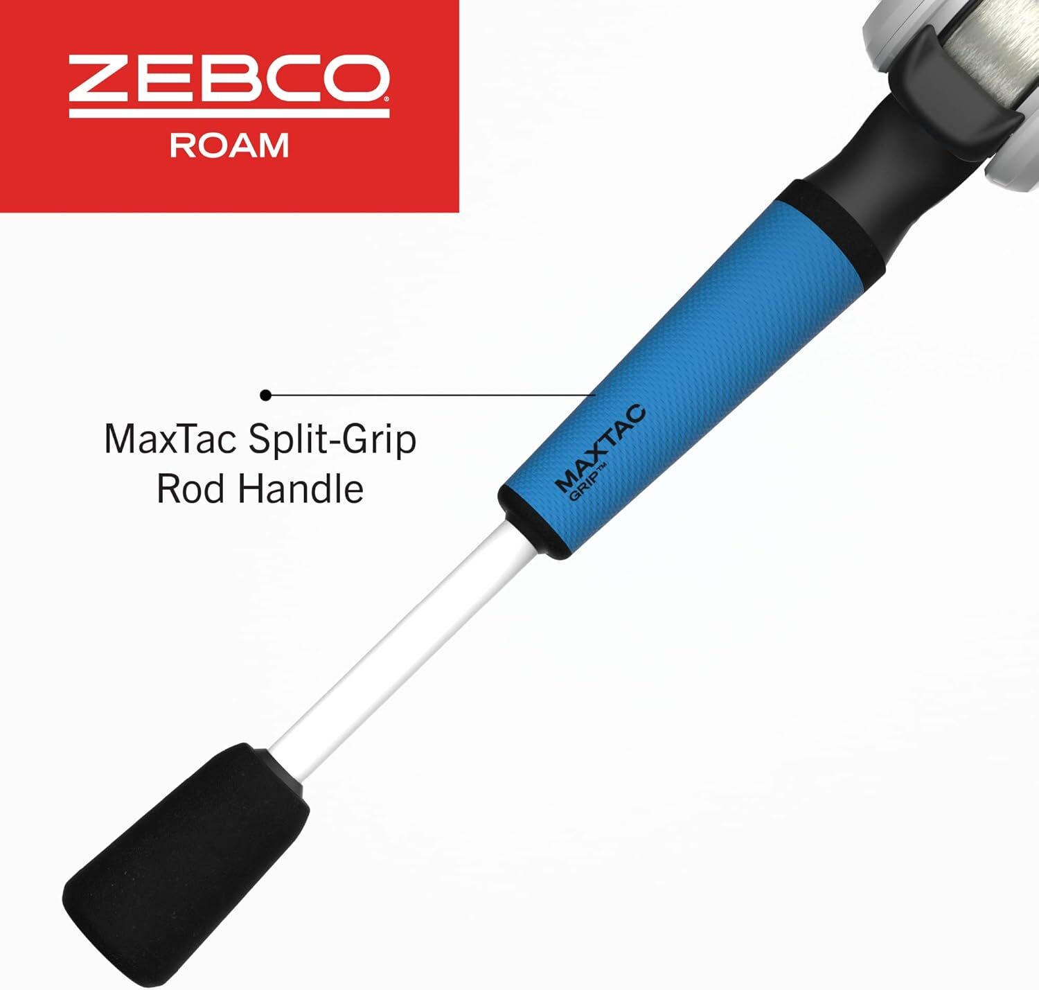 Zebco Roam Blue Baitcast Combo Medium-Heavy, 2-Piece, 6 1/2-Ft