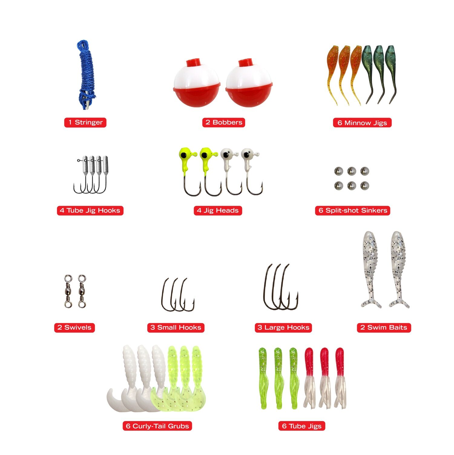 Zebco Ready Tackle Spincast Combo Medium-Light With Tackle, 2-Piece, 5 1/2-Ft, 45-Pc