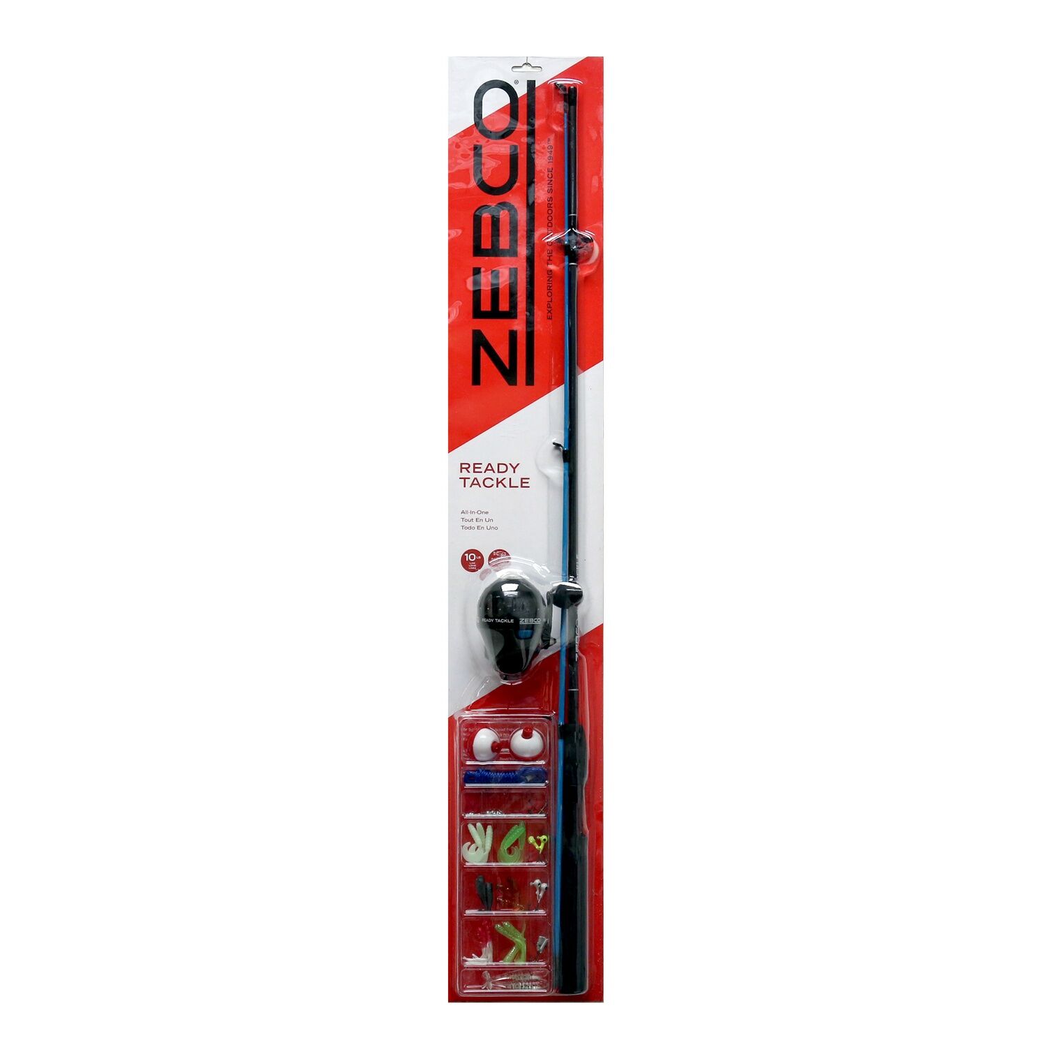 Zebco Ready Tackle Spincast Combo Medium-Light With Tackle, 2-Piece, 5 1/2-Ft, 45-Pc