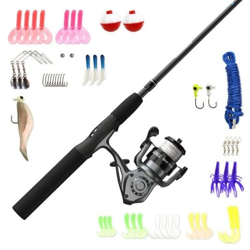 5 feet medium power fishing pole Kilitn Rod and Reel Combo, Baitcasting Combo Baitcast Reel Foot Durable Fiberglass Telescopic Rod with Fishing Line Full Kits Comfortable Handle (Left) : Sports & Outdoors resistant line Best Bass Fishing Rods -