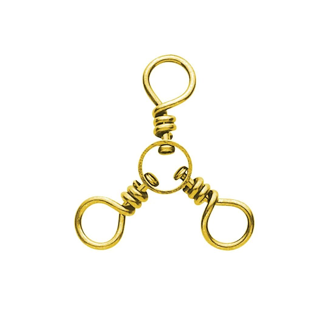 Eagle Claw Brass 3-Way Swivels, #4, 4-Pk
