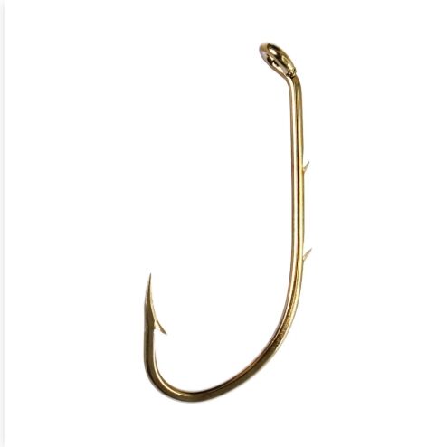 Eagle Claw Down Eye Offset Baitholder Bronze Hook, Size-4, 10-Pk