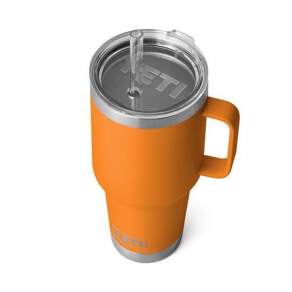 Yeti Rambler Mug with Straw Lid King Crab Orange, 35-Oz