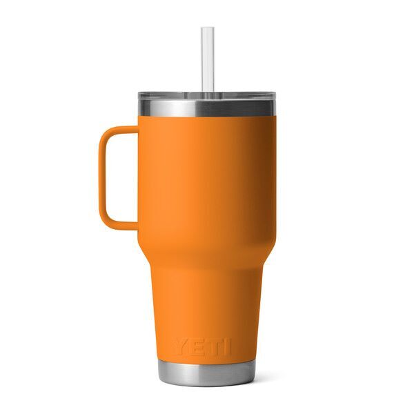 Yeti Rambler Mug with Straw Lid King Crab Orange, 35-Oz