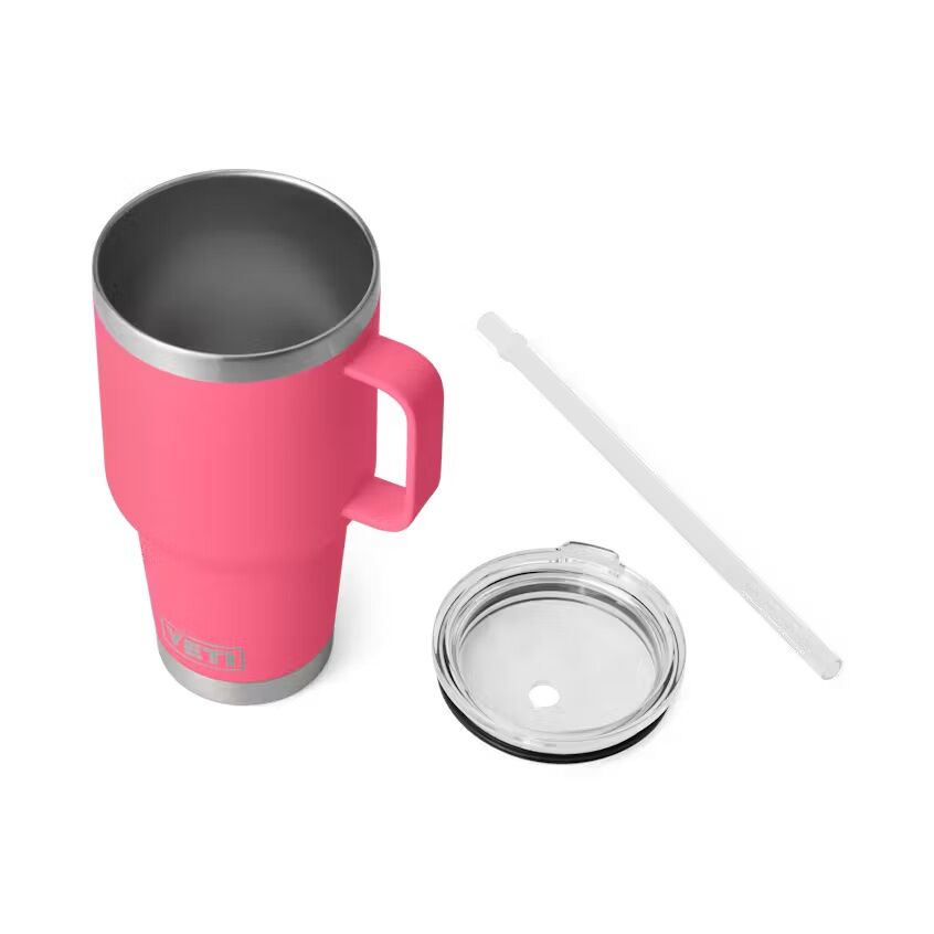 YETI Rambler Tropical Pink Straw Mug With Straw Lid, 35-Oz