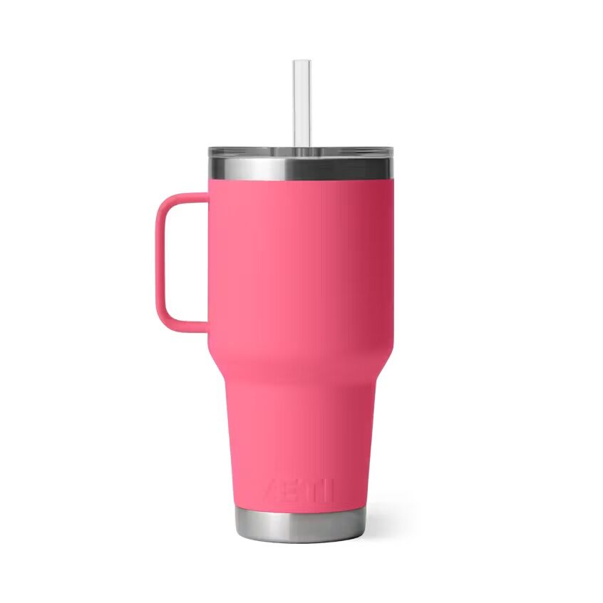 YETI Rambler Tropical Pink Straw Mug With Straw Lid, 35-Oz
