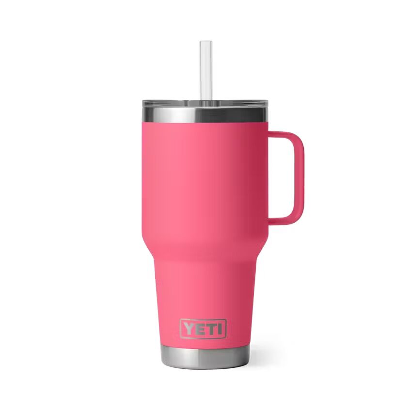 YETI Rambler Tropical Pink Straw Mug With Straw Lid, 35-Oz