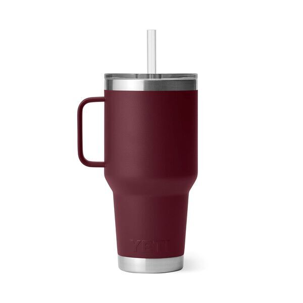 Yeti Rambler Mug with Straw Lid Wild Vine Red, 35-Oz