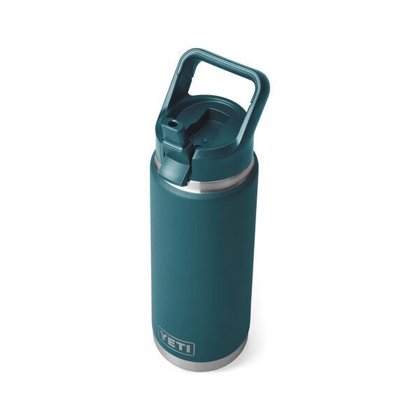 Yeti Rambler Water Bottle with Straw Cap Agave Teal, 26-Oz