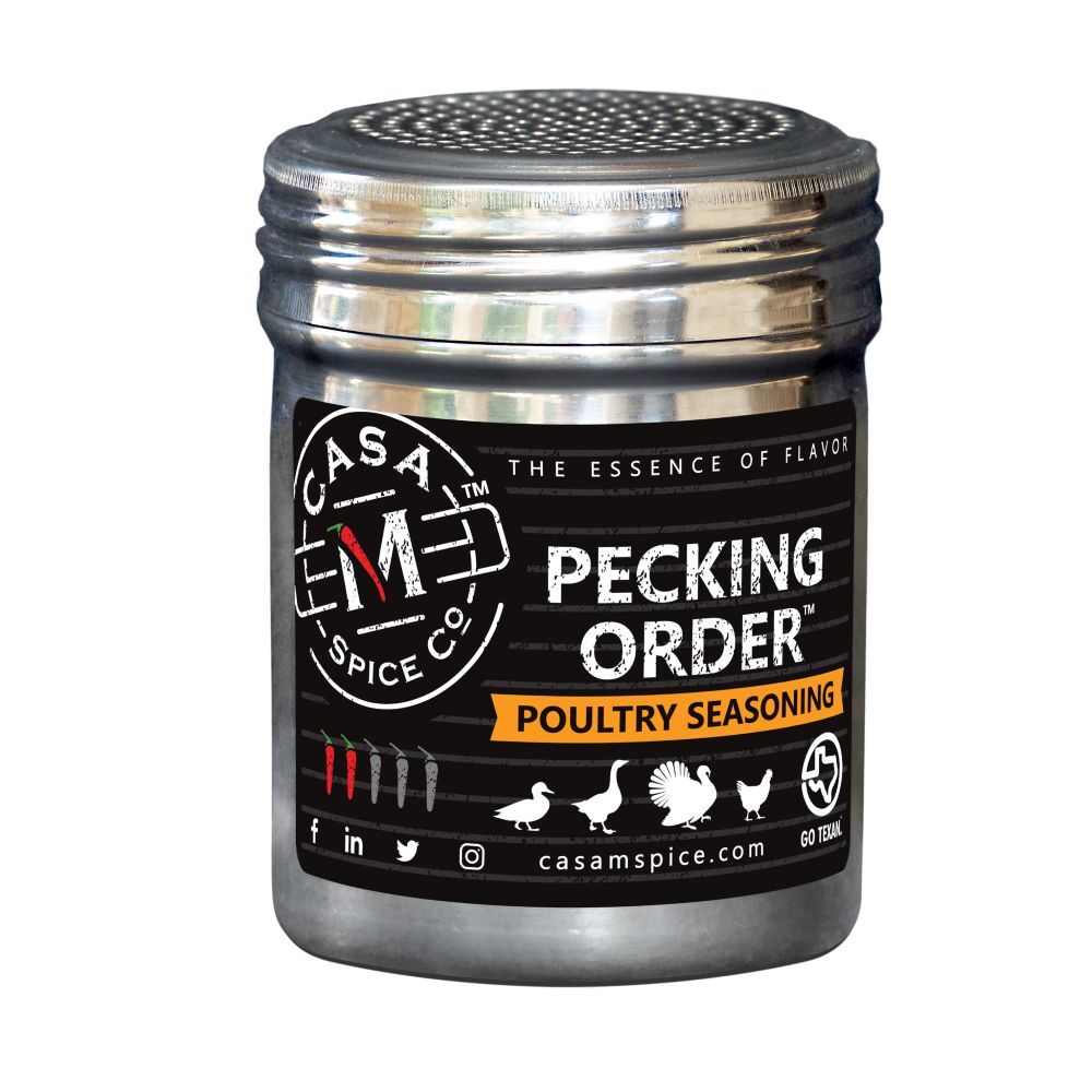 Casa M Spice Co Pecking Order Poultry Seasoning Stainless Shaker