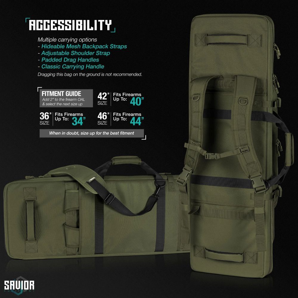 Savior Equipment OD Green Specialist Double Rifle Case, 46-In