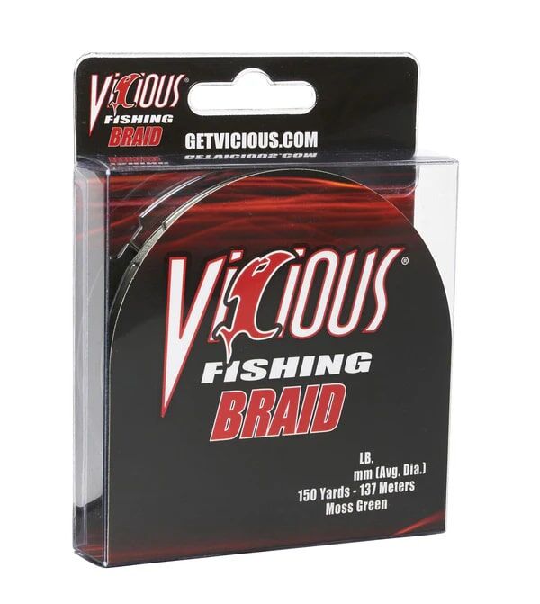 Vicious Standard Green Fishing 10-Lb Braid, 150-Yd