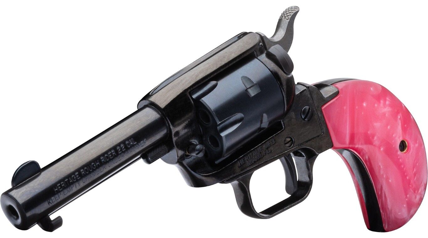 Heritage Rough Rider Pink Pearl .22 LR / .22 WMR 3.5-In Birdhead Revolver, 6-Rd
