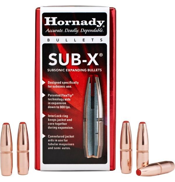 Hornady Sub-X .30 Cal .308, 190 Grain Rifle Bullet, 100-Ct