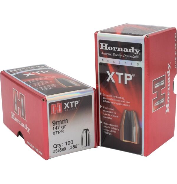 Hornady 9mm .355 147 Grain XTP Ammon, 100-Ct